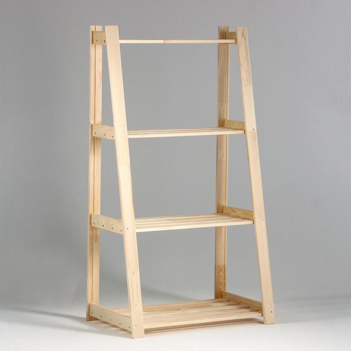 Стеллаж деревянный «Горка», 4 полки, 150×84×48 см, хвоя, напольный