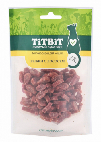 TiTBiT Рыбки с лососем для кошек (Мягкие снеки) 50 г 