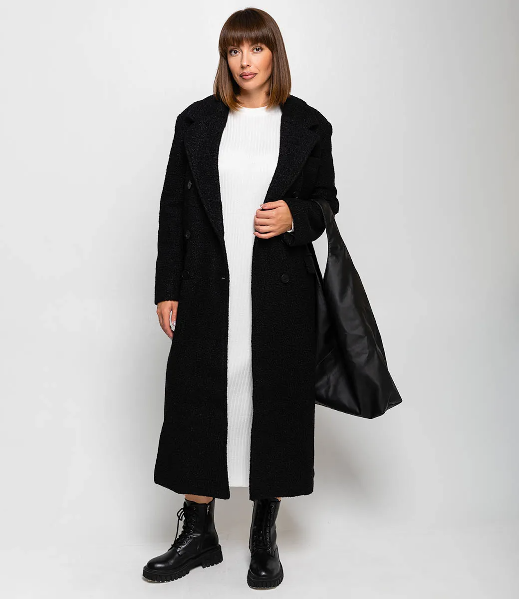 Пальто #ОБШ2873, чёрный