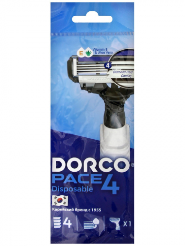 Dorco PACE4 FRA-100 1Р одноразовые станки 4 лезвия (1 шт.)