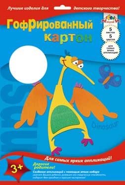 Цветной гофрокартон А4 5цв. в папке 