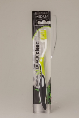 BLACK CLEAN Зубная щетка (средняя жесткость) арт 0935 Витэкс