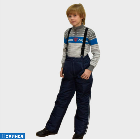 Полукомбинезон-брюки зимний для мальчика, модель З044, цвет синий