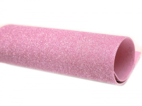 Фоамиран глиттерный 2мм (20/30см) светло-розовый