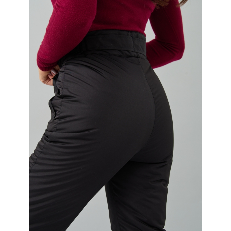 Утепленные женские брюки с высокой спинкой арт 115, цвет- черный
