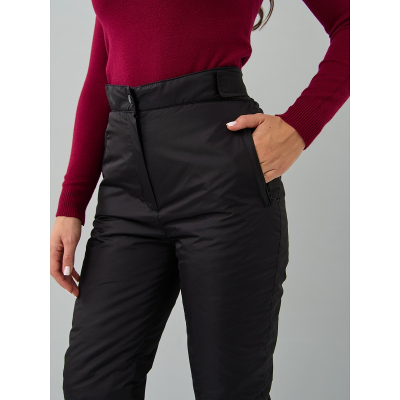 Утепленные женские брюки с высокой спинкой арт 115, цвет- черный