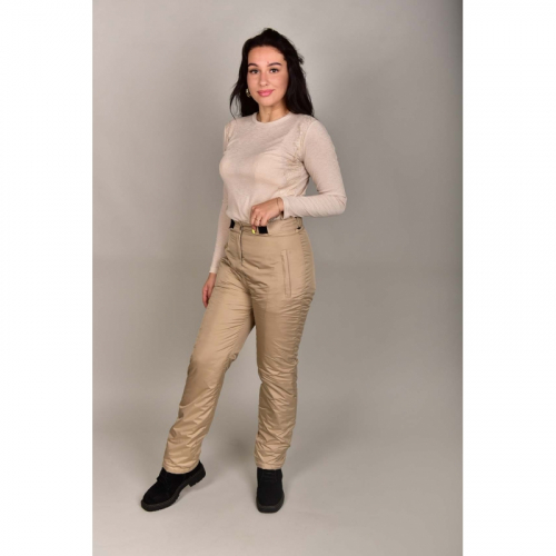 Утепленные женские брюки с высокой спинкой арт. 115, цвет- капучино