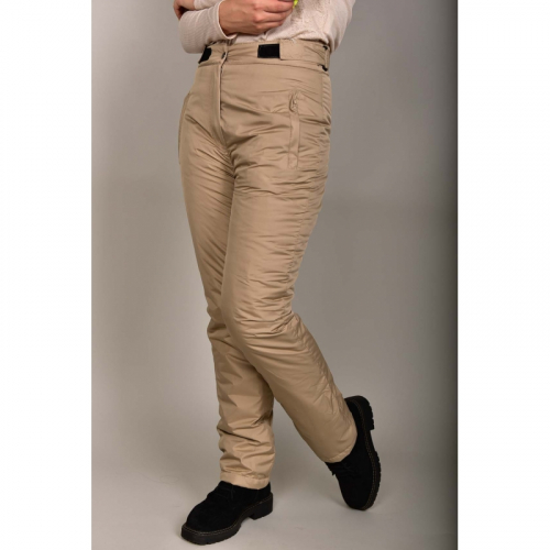 Утепленные женские брюки с высокой спинкой арт. 115, цвет- капучино