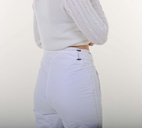 Утепленные женские брюки с высокой посадкой, цвет- белый