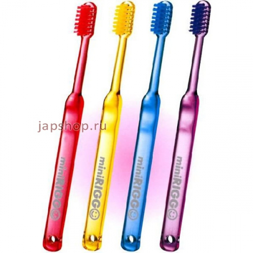 Зубная щетка для детей от 3-х лет, с прямым срезом ворса и пластмассовой ручкой, средней жёсткости (4901221813904)