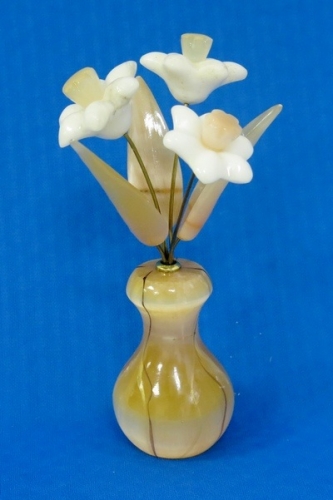 Нарциссы - 3 цветка, селенит, А