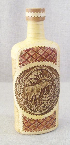 Бутылка, декорированная берестой Тайга, ГСТ