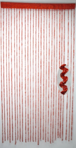 Шторы из синтетической нити «Спираль» (красный) 100*200 см TV3349-1