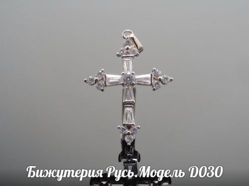 Крестик позолоченный - D030