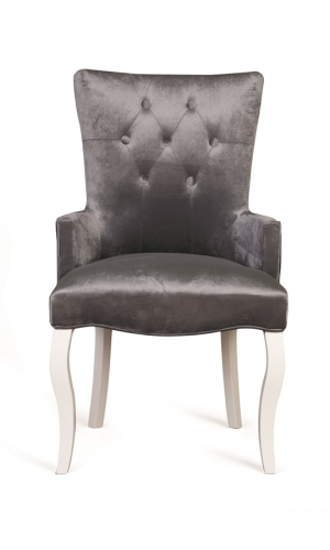 Кресло Викторррия (эмаль белая  36 - голубовато-серый)