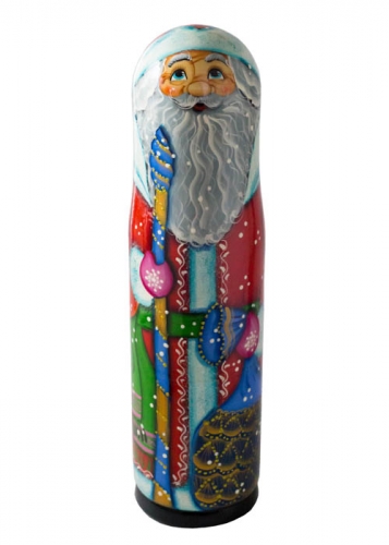 Тубус Дед Мороз, для конфет или бутылки 0,5 л, МП