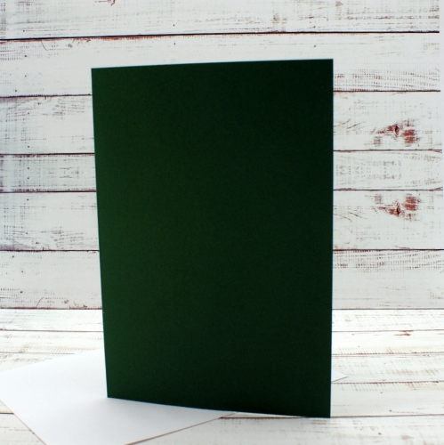 7806 Заготовка для открытки Темно-зеленая с конвертом