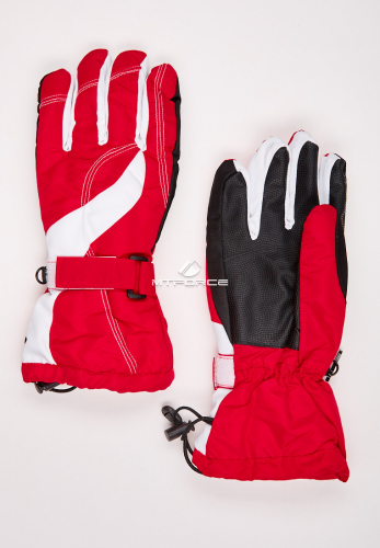 Женские зимние горнолыжные перчатки красного цвета 315Kr