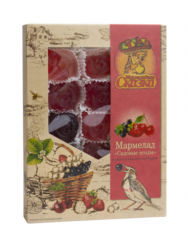 НОВИНКА! Мармелад «Садовые ягоды» 500гр (вишня, черная смородина, клубника)