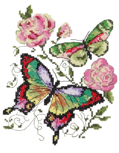 Бабочки и розы