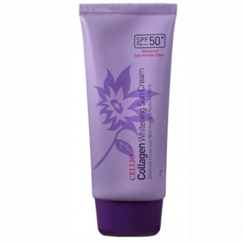 CELLIO/ СОЛНЦЕЗАЩИТНЫЙ КРЕМ WHITENING SUN CREAM SPF50+/PA+++ 70 гр (COLLAGEN)