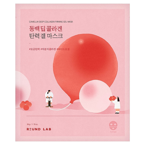 Укрепляющая гидрогелевая маска с камелией ROUND LAB CAMELLIA DEEP COLLAGEN FIRMING GEL MASK  1шт