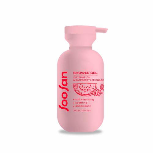 Гель для душа с ароматом арбуза и малины SOOSAN Shower Gel Watermelon & Raspberry Lemonade  300мл