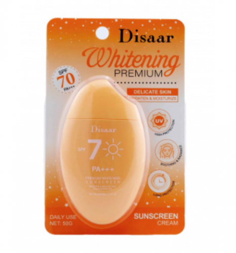 Солнцезащитный осветляющий крем для лица Disaar SPF 70+, 50 г