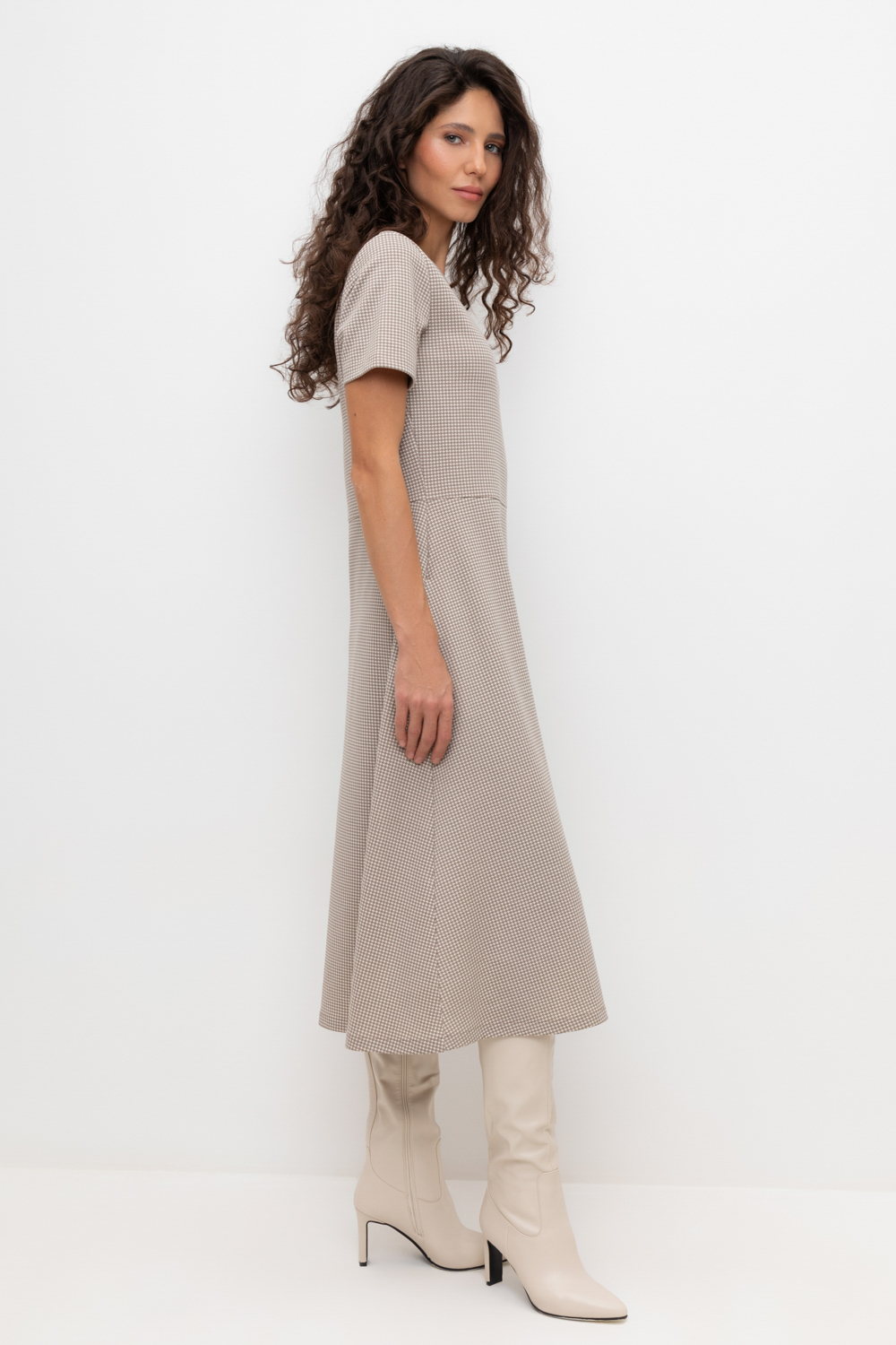 VN Платье ЕВТ 5044 светлый беж, гусиная лапка VN