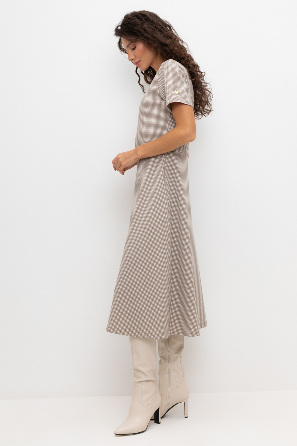 VN Платье ЕВТ 5044 светлый беж, гусиная лапка VN