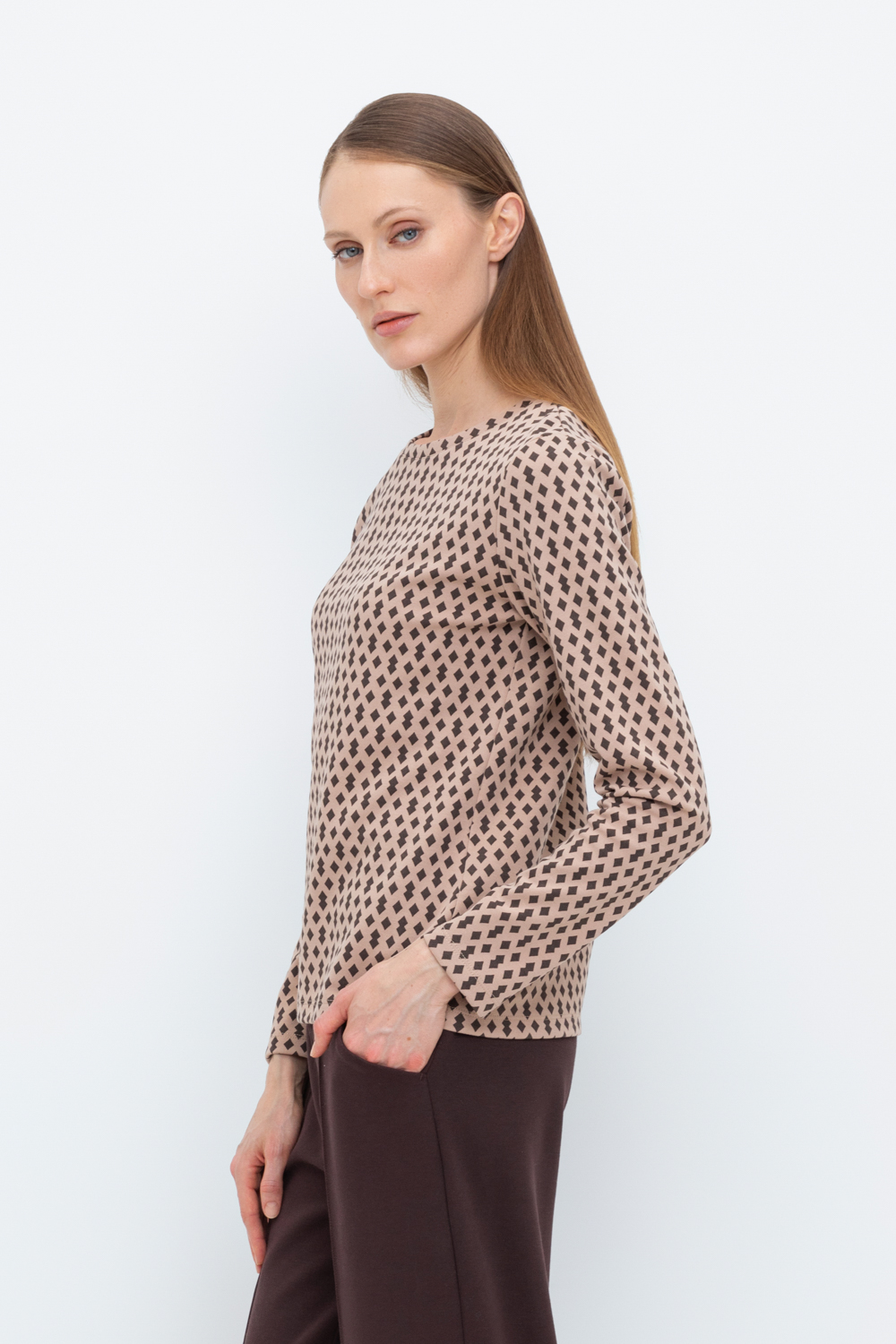 VN Джемпер ЕВТ 3253 беж, ромбики VN