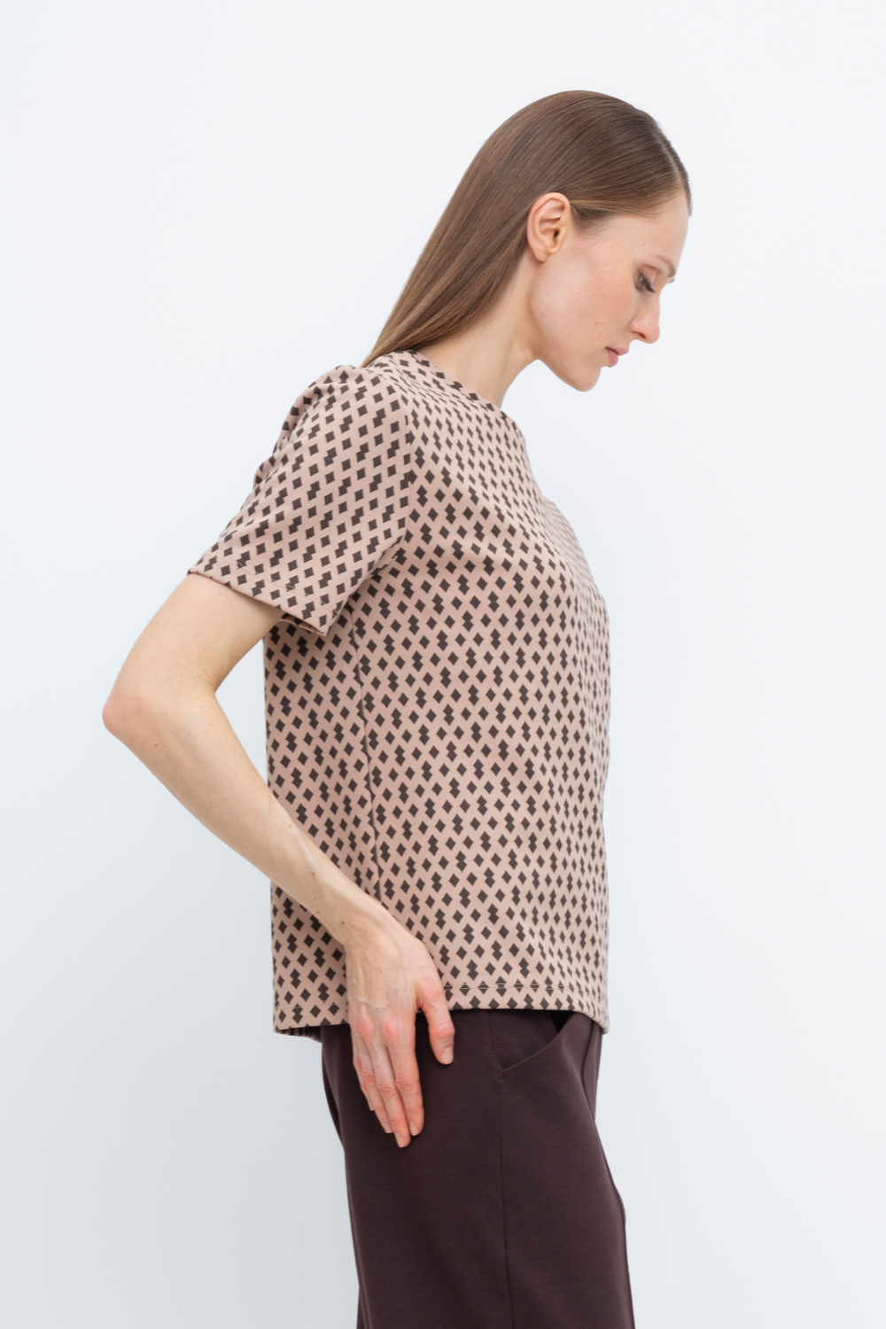 VN Фуфайка ЕВТ 3216 беж, ромбики VN