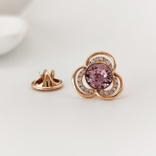 Брошь-значок с кристаллами Swarovski