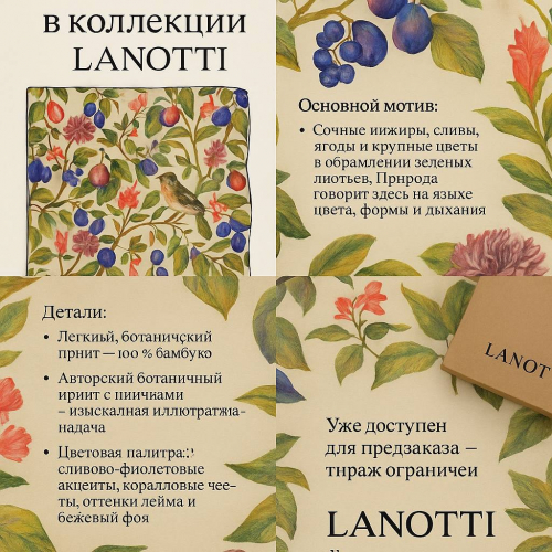 Платок бамбук БОТАНИЧЕСКИЙ ПРИНТ