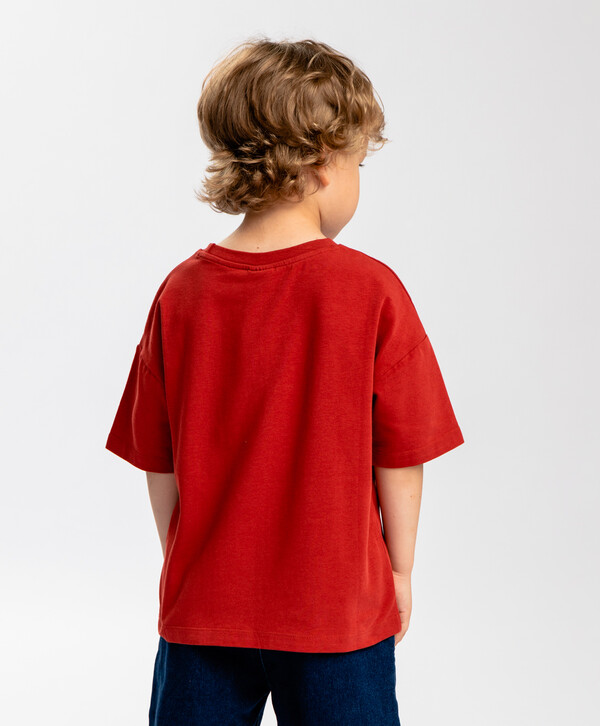 640 р.  800 р.  Футболка с принтом красная Button Blue