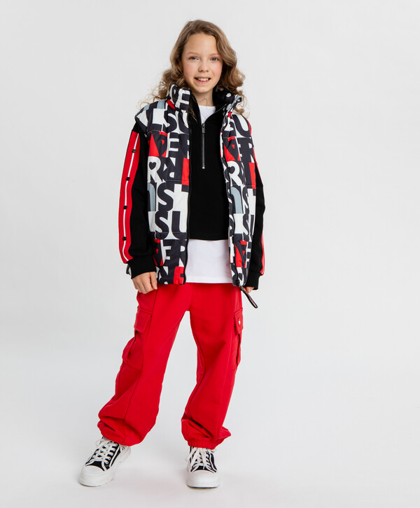 1755 р. 2700 р. Жилет утепленный с принтом мультицвет для девочки Button Blue