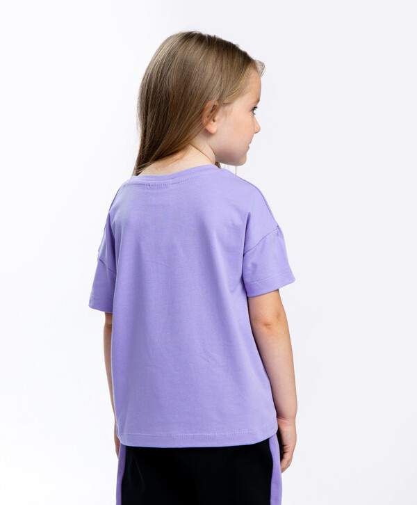 240 р. 480 р. Футболка с принтом сиреневая Button Blue