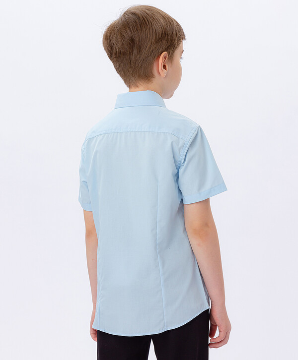 Рубашка с коротким рукавом голубая Button Blue