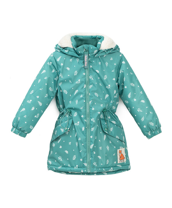 3040 р. 3800 р. Полупальто с меховой подкладкой зеленое Button Blue