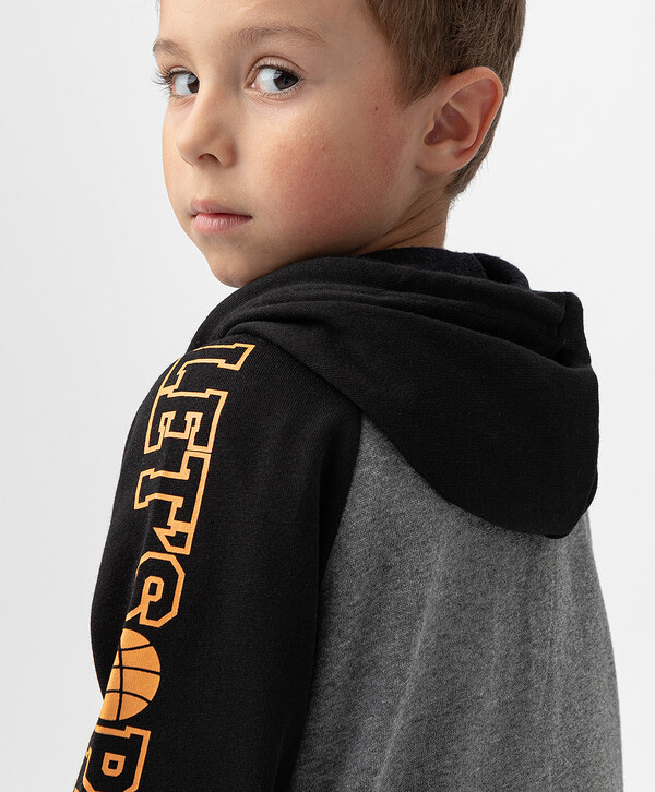 1073 р.  1650 р.  Толстовка на молнии с капюшоном и карманами серая Button Blue