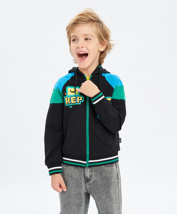 1320 р.  1650 р.  Толстовка на молнии черная Button Blue