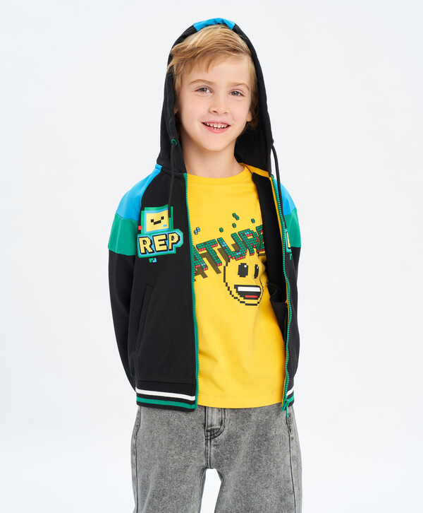 1320 р.  1650 р.  Толстовка на молнии черная Button Blue