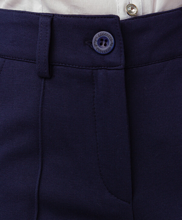 Брюки классические с зауженными штанинами для девочки синие Button Blue