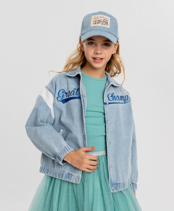 2480 р. 3100 р. Джинсовая куртка оверсайз голубая детская Button Blue