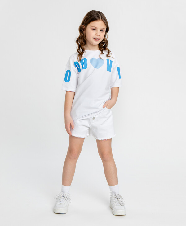 1360 р. 1700 р. Шорты джинсовые белые для девочки Button Blue