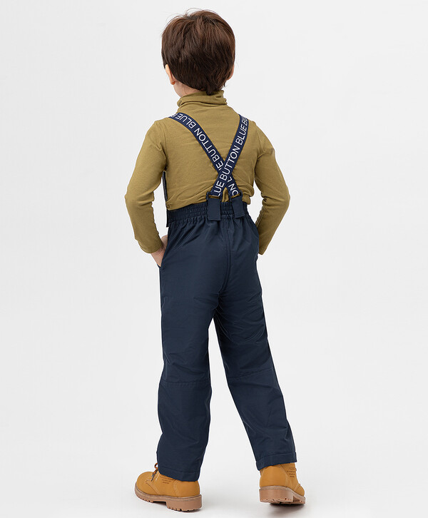 1495 р. 2300 р. Брюки утепленные демисезонные с подтяжками синие Button Blue