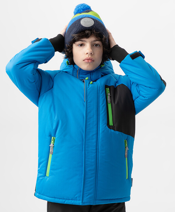 3088 р. 4750 р. Куртка зимняя с мембраной и принтом синяя Button Blue