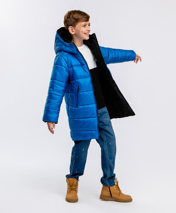 3920 р. 4900 р. Полупальто двустороннее зимнее на молнии Button Blue