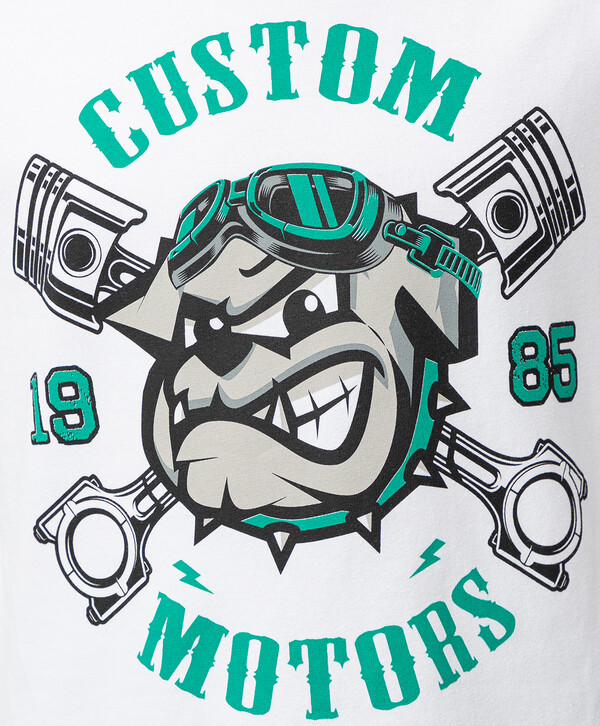 390 р.  600 р.  Футболка хлопковая с принтом белая Button Blue