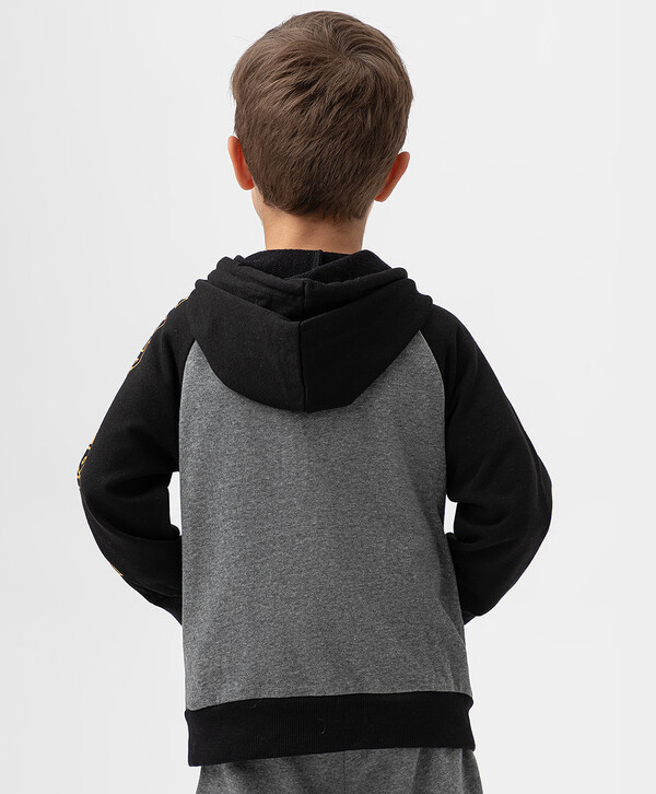 1073 р.  1650 р.  Толстовка на молнии с капюшоном и карманами серая Button Blue